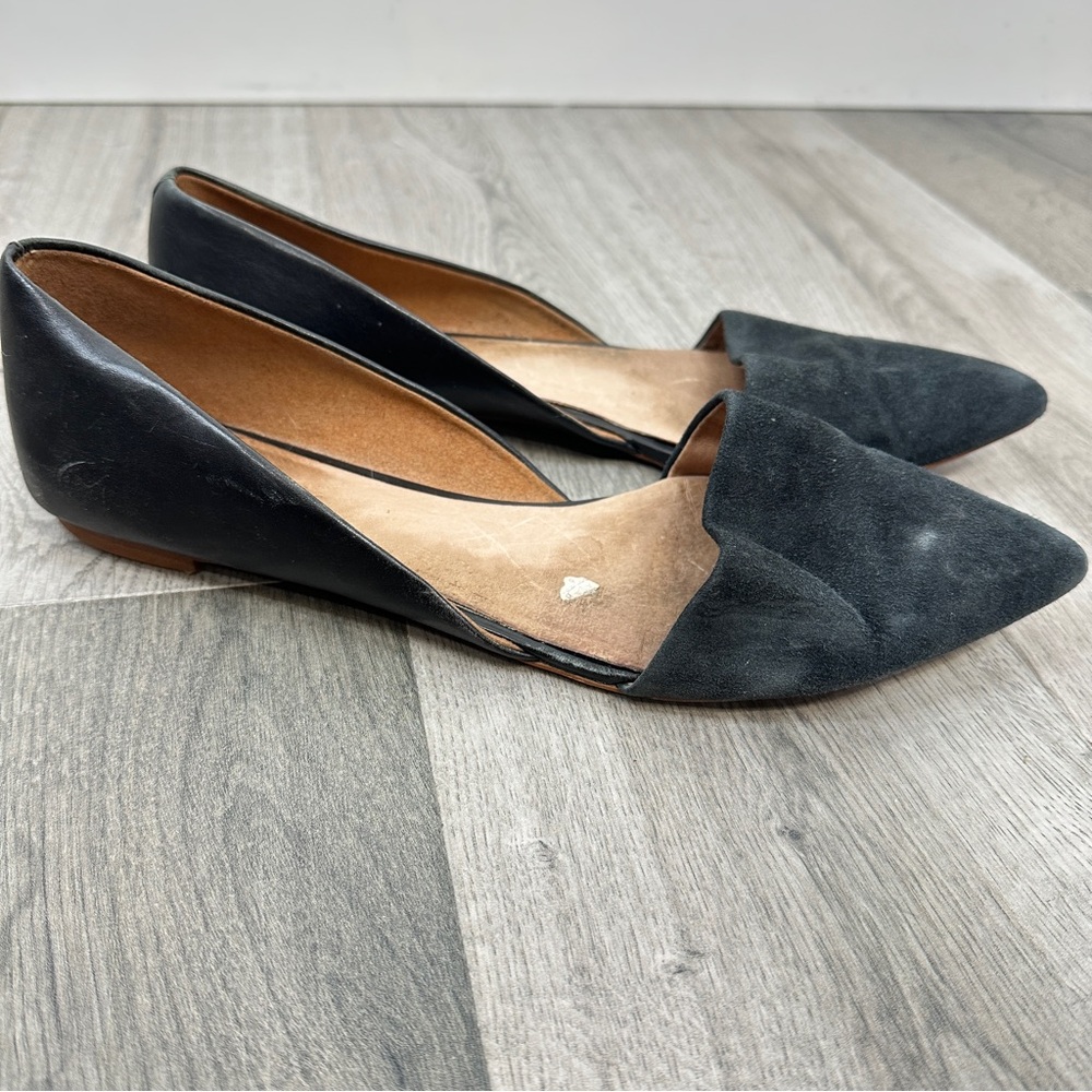 Madewell Black Women's Pointed Toe Suede Flats 9.5 - Picture 2 of 6